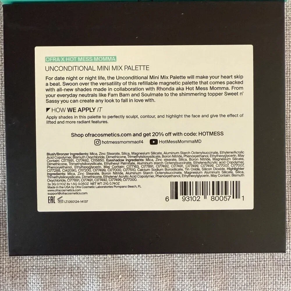 Ofra X Hot Mess Momma Unconditional Mini Mix Palette Makeup Eyeshadow Blush More